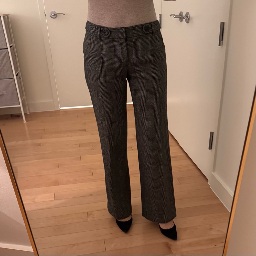 EV by Et Vous Tailored Gray Plaid Wide Pants, EU 34